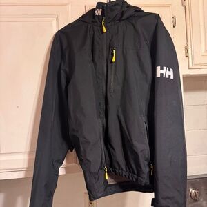 Helly Hansen Crew Hooded Black Jacket for Men size large   Stay stylish